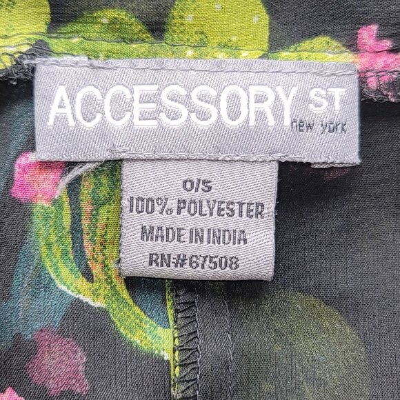 Cactus Print Sheer Kimono Bathing Suit Cover-Up For Women Polyester One Size - Picture 3 of 10